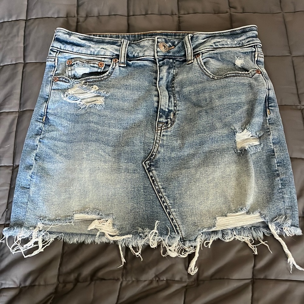 Distressed Mini Skirt